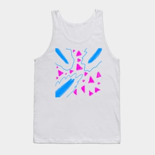 Blue pink watercolor abstract art Tank Top